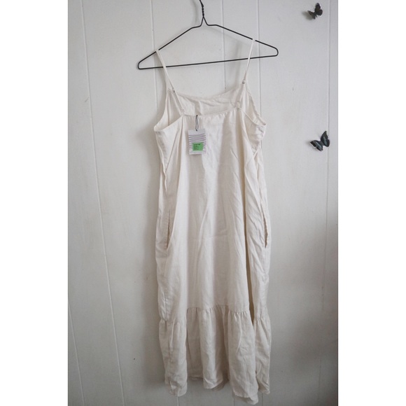 Urban Outfitters Renewal Linen Ruffle Midi Dress - Picture 2 of 5